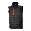 Black-Orange - Front - Result Mens Black Compass Padded Soft Shell Gilet