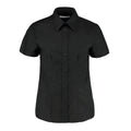 Black - Front - Kustom Kit Womens-Ladies Short Sleeve Workwear Oxford Shirt