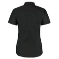 Black - Back - Kustom Kit Womens-Ladies Short Sleeve Workwear Oxford Shirt