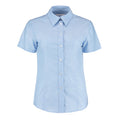 Light Blue - Front - Kustom Kit Womens-Ladies Short Sleeve Workwear Oxford Shirt