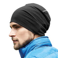 Black-White - Back - Beechfield Unisex Hemsedal Cotton Beanie