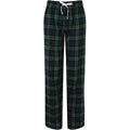 Navy-Green - Front - SF Womens-Ladies Tartan Lounge Pants