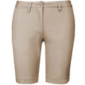 Beige - Front - Kariban Womens-Ladies Chino Bermuda Shorts