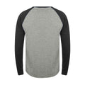 Heather Grey-Black - Back - Tee Jays Mens Long Sleeve Baseball T-Shirt