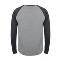 Heather Grey-Navy - Back - Tee Jays Mens Long Sleeve Baseball T-Shirt