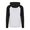 Heather Grey-Jet Black - Back - AWDis Just Hoods Mens Baseball Zoodie