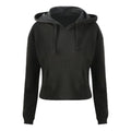 Jet Black - Front - AWDis Just Hoods Womens-Ladies Girlie Cropped Hoodie