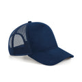 French Navy - Front - Beechfield Suede Snapback Trucker Cap