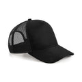 Black - Front - Beechfield Suede Snapback Trucker Cap