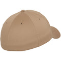 Khaki - Back - Flexfit Unisex Wooly Combed Cap