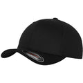 Black-Black - Front - Flexfit Unisex Wooly Combed Cap