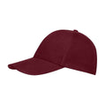 Burgundy - Front - SOLS Unisex Buffalo 6 Panel Baseball Cap