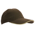 Chocolate-Beige - Front - SOLS Unisex Buffalo 6 Panel Baseball Cap