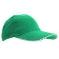 Kelly Green-White - Front - SOLS Unisex Buffalo 6 Panel Baseball Cap