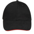 Black-Red - Back - SOLS Unisex Buffalo 6 Panel Baseball Cap