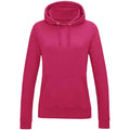 Hot Pink - Front - AWDis Womens-Ladies Girlie College Hoodie