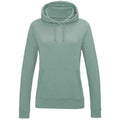 Dusty Green - Front - AWDis Womens-Ladies Girlie College Hoodie