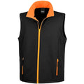 Black-Orange - Front - Result Mens Core Printable Soft Shell Bodywarmer