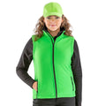 Vivid Green-Black - Back - Result Womens-Ladies Core Printable Soft Shell Bodywarmer