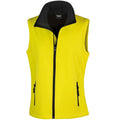 Yellow-Black - Front - Result Womens-Ladies Core Printable Soft Shell Bodywarmer