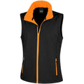 Black-Orange - Front - Result Womens-Ladies Core Printable Soft Shell Bodywarmer