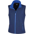 Navy-Royal Blue - Front - Result Womens-Ladies Core Printable Soft Shell Bodywarmer