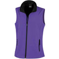 Purple-Black - Front - Result Womens-Ladies Core Printable Soft Shell Bodywarmer