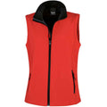 Red-Black - Front - Result Womens-Ladies Core Printable Soft Shell Bodywarmer