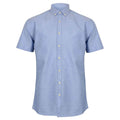 Blue - Front - Henbury Mens Modern Short Sleeve Oxford Shirt