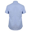 Blue - Back - Henbury Mens Modern Short Sleeve Oxford Shirt