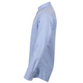 Blue - Side - Henbury Mens Modern Long Sleeve Oxford Shirt