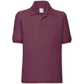 Burgundy - Front - Fruit Of The Loom Childrens-Kids Poly-Cotton Pique Polo Shirt