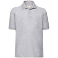 Heather Grey - Front - Fruit Of The Loom Childrens-Kids Poly-Cotton Pique Polo Shirt