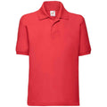 Red - Front - Fruit Of The Loom Childrens-Kids Poly-Cotton Pique Polo Shirt