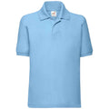 Sky Blue - Front - Fruit Of The Loom Childrens-Kids Poly-Cotton Pique Polo Shirt