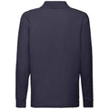 Deep Navy - Back - Fruit Of The Loom Childrens-Kids Long Sleeve Pique Polo Shirt