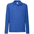 Royal Blue - Front - Fruit Of The Loom Childrens-Kids Long Sleeve Pique Polo Shirt