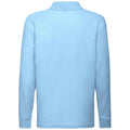 Sky Blue - Back - Fruit Of The Loom Childrens-Kids Long Sleeve Pique Polo Shirt