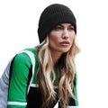 Black - Back - Beechfield Engineered Knit Ribbed Beanie