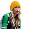 Sun Yellow - Back - Beechfield Engineered Knit Ribbed Beanie