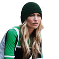 Bottle Green - Side - Beechfield Engineered Knit Ribbed Beanie