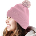 Dusky Pink-Off White - Back - Beechfield Unisex Adult Beanie