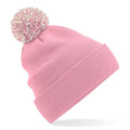 Dusky Pink-Off White - Side - Beechfield Unisex Adult Beanie