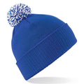 Bright Royal Blue-White - Side - Beechfield Unisex Adult Beanie