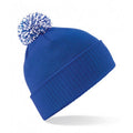 Bright Royal Blue-White - Front - Beechfield Unisex Adult Beanie