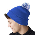 Bright Royal Blue-White - Back - Beechfield Unisex Adult Beanie