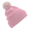 Dusky Pink-Off White - Front - Beechfield Unisex Adult Beanie