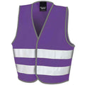 Purple - Front - Result Childrens-Kids Enhanced Hi-Vis Vest