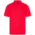 Red - Back - Henbury Mens Pique Polo Shirt