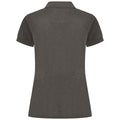 Heather Charcoal - Side - Henbury Womens-Ladies Pique Polo Shirt